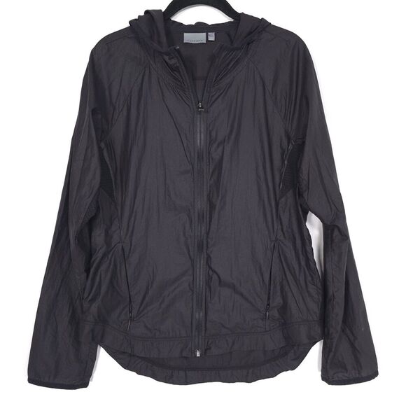 Athleta Jackets & Blazers - ATHLETA Women’s Jacket SMALL Black Windbreaker Hooded Full Zip Nylon 842603-04
